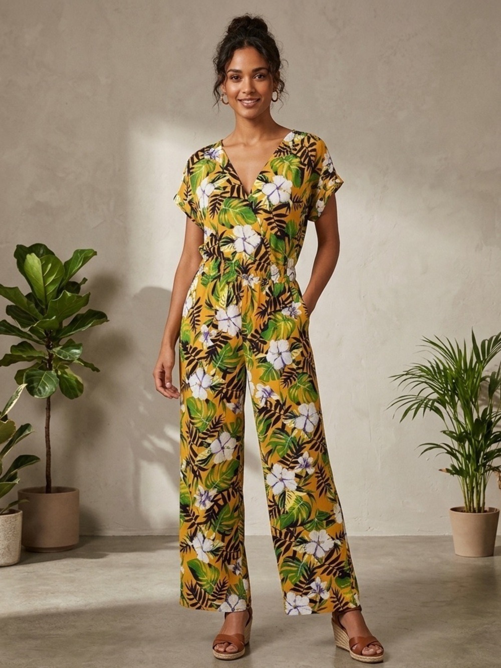 Full Circle Floral Jumpsuit Like New!